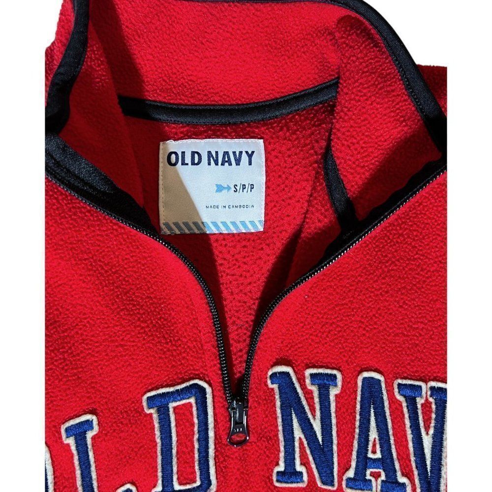 Old Navy Long-Sleeve Fleece Jacket, Robbie Red, 3/4 Sleeves, Men's Small EUC - Picture 4 of 9